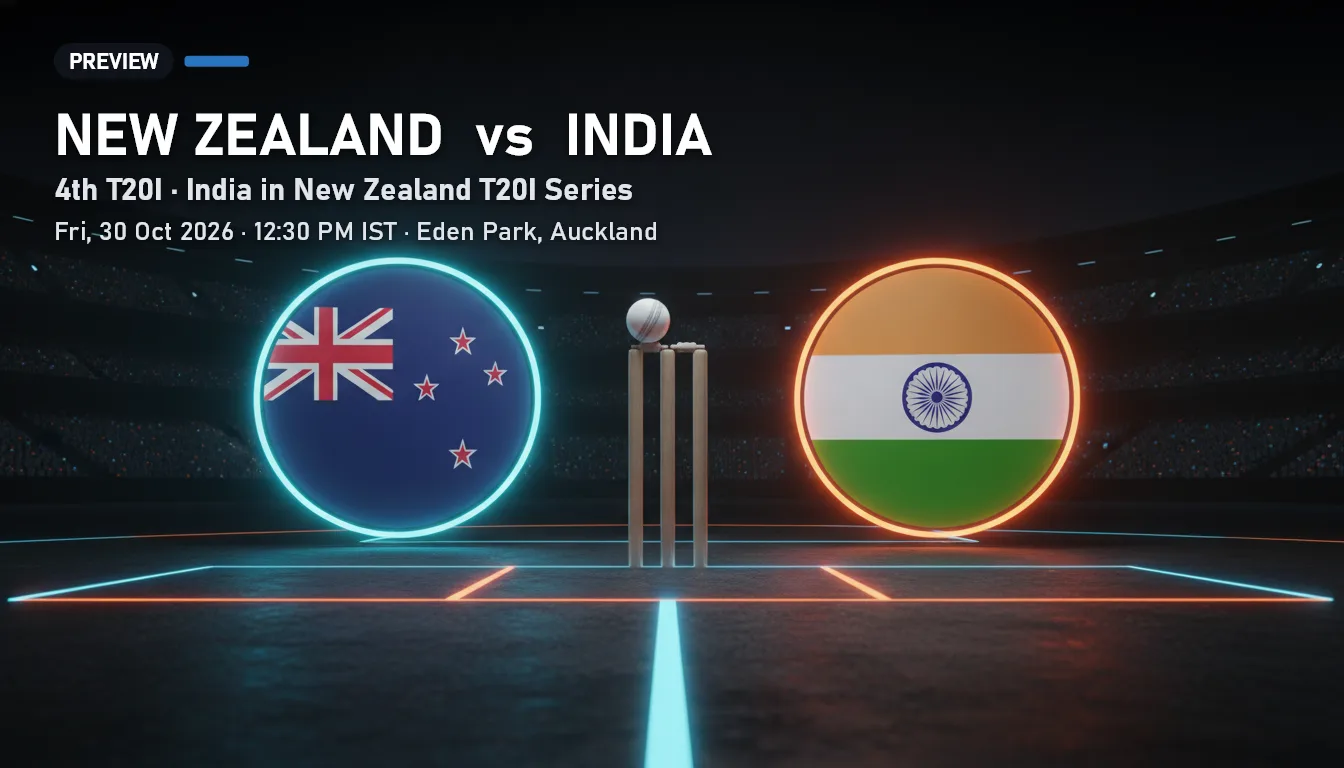 New Zealand vs India 4th T20I Preview: Can New Zealand Halt India's Run at Eden Park?