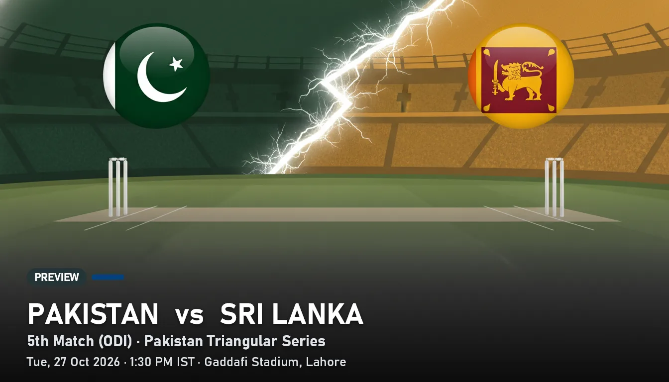 Pakistan vs Sri Lanka Preview: Can Lahore Hold Firm as the Numbers Lean Pakistan's Way?